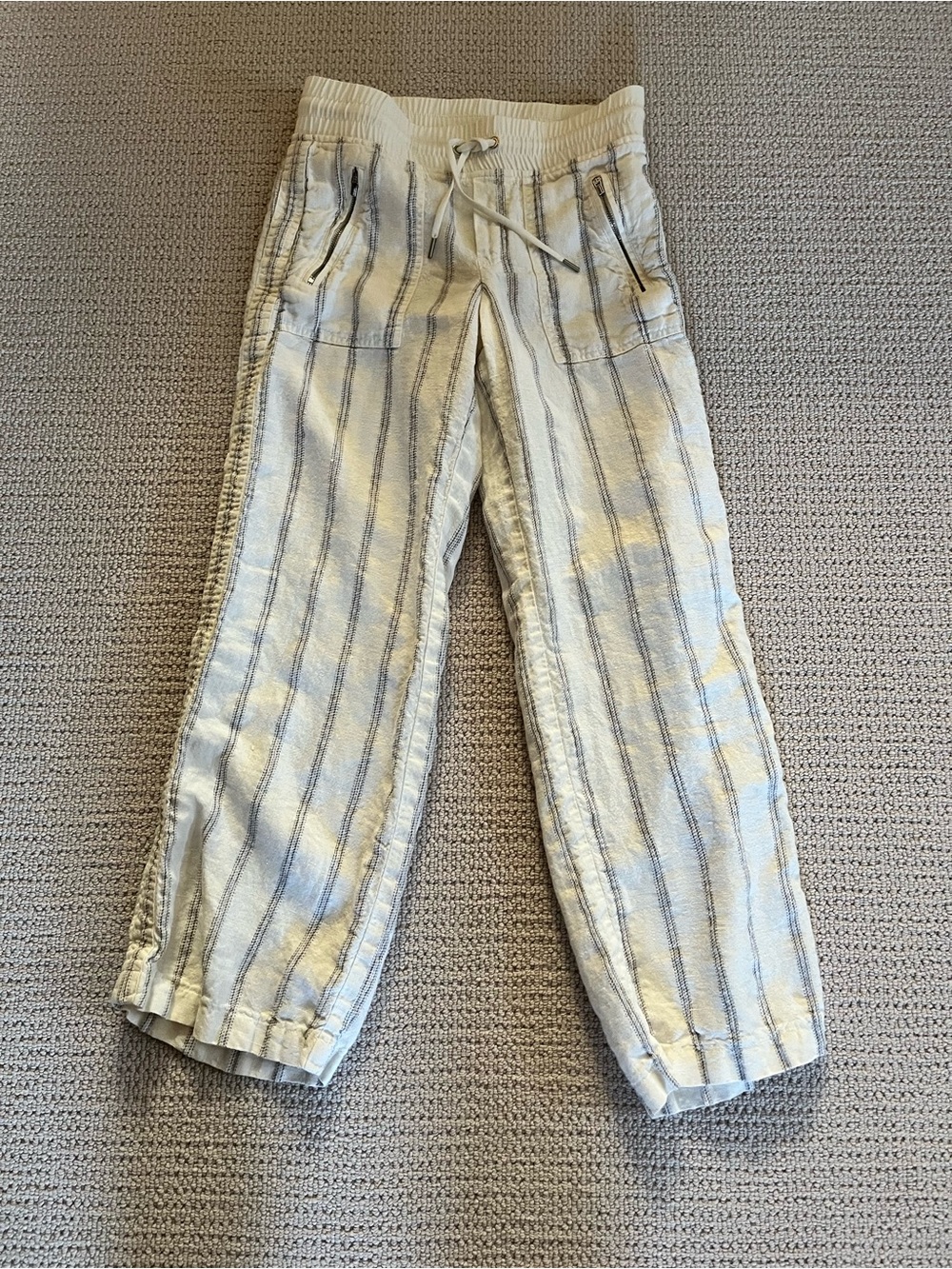 Athleta Striped Linen Pants, 100% Linen